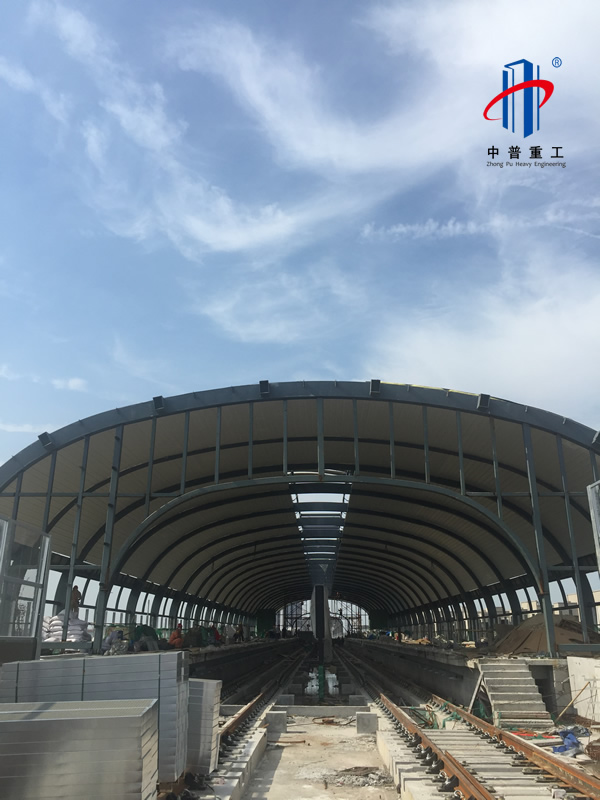 武汉地铁21号线钢结构站台、钢构侯车站工